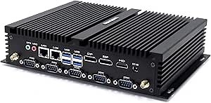 BASOARO Mini Industrial Computer Fanless PC Win 11 Pro Core i5 8250U, 16GB RAM 512GB SSD, Dual RJ45 LAN, DP EDP HD 4K Triple Display, 6 RS232, WiFi, BT
