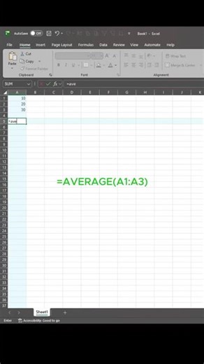 Excel AVERAGE Formula in 20 Seconds