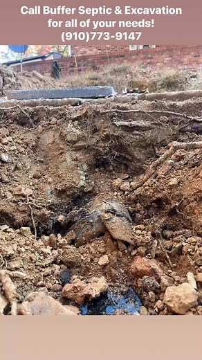 Most of the issues with septic fields are roots in the system or broken pipes. This system had a crushed pipe. With a delicate replacement finished, we installed a filter and secured the new pipe. Call Buffer Septic for all Septic and Excavation needs!(910)773-9147 | Buffer Septic & Excavation