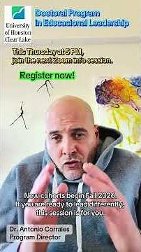 Zoom info session for the Doctoral Program in Educational Leadership at the UHCL