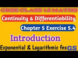 Chapter 5 Exercise 5.4 Introduction - Continuity & Differentiability CBSE Class 12 Maths Tamil|NCERT