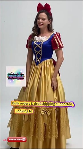 NEATMOA Fairy Tale Princess Snow Inspired Cosplay Dress Halloween Costume for Women