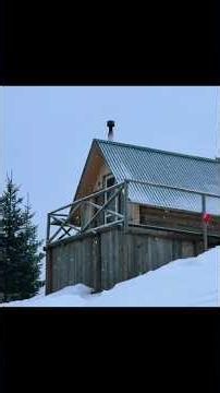 Alone in snow peaceful mountain cabin retreat #survival #bushcraft #survivalcamp #survivalskills