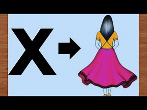 How to draw a beautiful girl with letter X || Creative Drawing Idea | Easy Art Tutorial