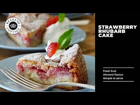 Quick & Easy STRAWBERRY RHUBARB CAKE!