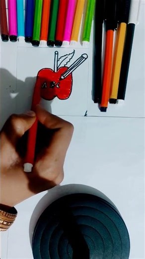 How to Draw a Red Apple Step by Step | Easy Drawing for Kids