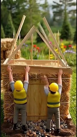 eco straw bale tiny home miniature construction build