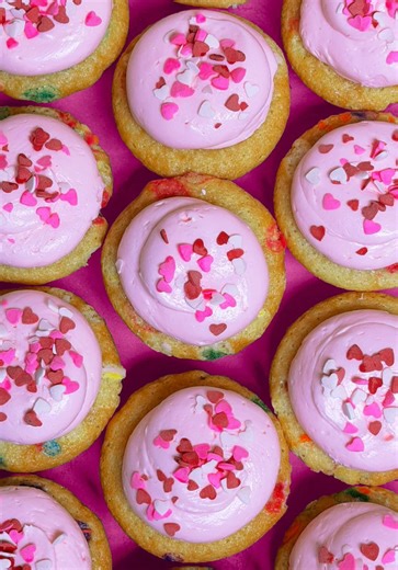 Celebrate Love with Our Pink Cake Batter Cupcake!
