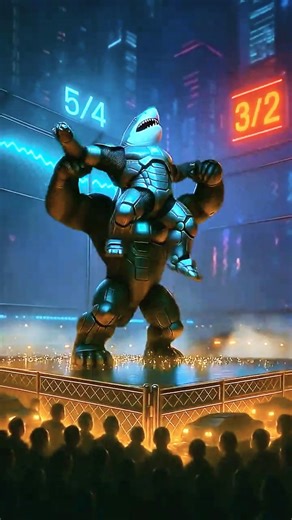 When Two Apex Mech Beasts Collide in the Arena — Ape vs Shark ⚡🦍🦈 #shorts #digitalcreatures