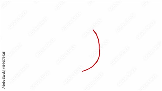 red circle line animation 4k in transparent background for marker of your project video editing.