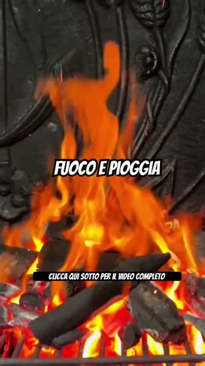 Suono rilassante del fuoco con la pioggia