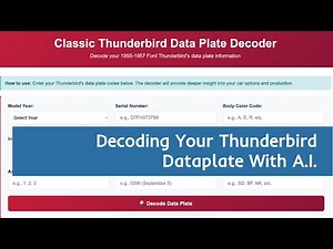 Decode Your '55-'57 Ford Thunderbird Dataplate with AI