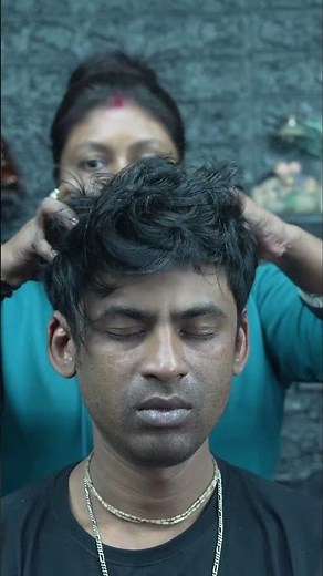 Indian Lady Barber Deep Tissue Acupressure ASMR Head Massage For Better Sleep #shorts