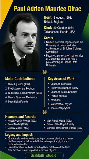 Biography of Paul Dirac |Physicist|Quantum Mechanics