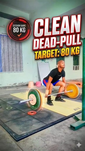 80kg Clean Lift ⚡ Strength in Action #weightlifting #deadlift #powerlifting #cleandeadpull #strength