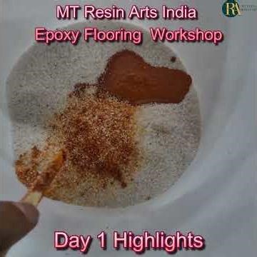 Day 1 highlights of epoxy flooring workshop by MT Resin Arts India Academy contact 9352125722