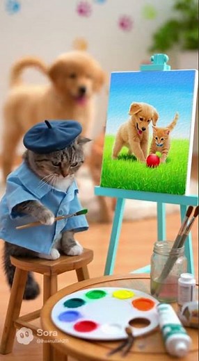 Cat drawing painting of cute 🐈 Art for kids hub, art lessons, step by step, drawing lessons #cat