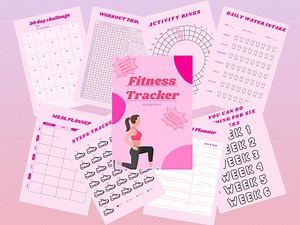 Digital Pink Fitness Tracker / 30 Day Planner/ Customisable Workout Plan/ Gym Planner/ Printable - Etsy Australia