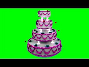 Birthday cake motion animation green screen
