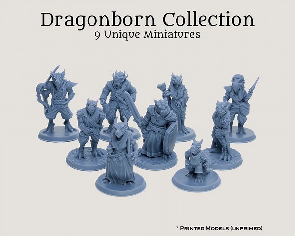 Dragonborn Fantasy Dragonkin Miniatures Set for D&D, Ttrpgs, Board Games, Wargames | 28mm/32mm - Etsy