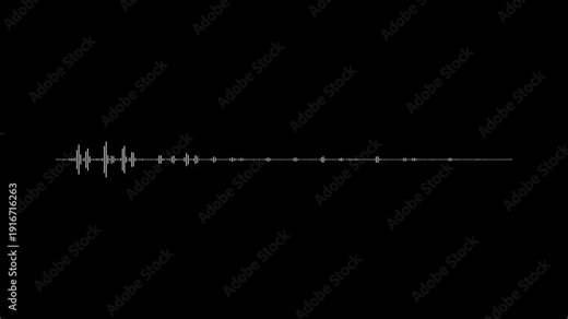 Digital voice frequency wave animation loopable for video overlay. sound spectrum visualization.