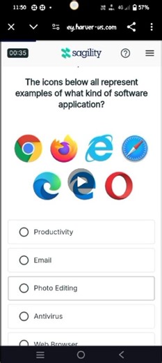 The icons below all represent examples of what kind of software... | Filo