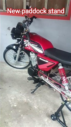 My new paddock stand #minishop #streetbike #kawasakibarako #paddockstand