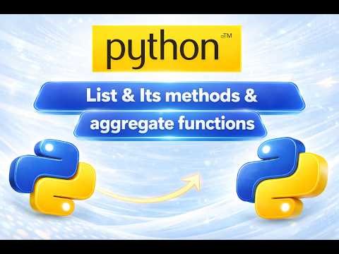 Class # 06 | List & It's Methods | Built-in Aggregate Functions | Tutorial in Urdu/Hindi