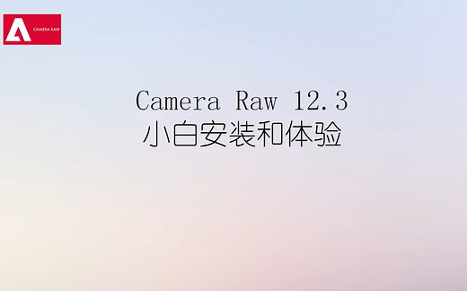 Camera Raw 12.3小白安装和体验