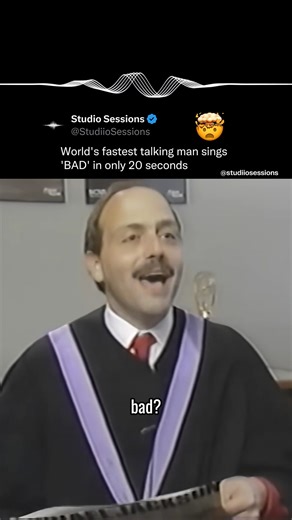 Studio Sessions on Instagram: "Should Eminem be worried? John Moschitta Jr., known as the world's fastest talking man and former Guinness record holder (586 words/min), famously recited the lyrics to Michael Jackson's 'Bad' in just 20 seconds during a 1987 TV interview. The viral clip, often described as him "singing" the 1987 hit, showcases his rapid speech from commercials like Micro Machines and FedEx. #studiosessions #studiosession #music #speed #worldrecord"