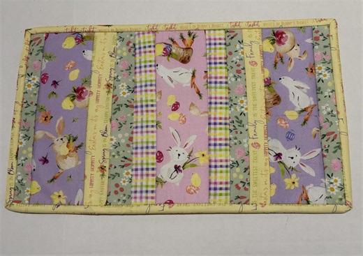 Easter Mini Quilt, Pastel Bunnies Table Runner, Toilet Tank Topper, Mug Mat - Etsy
