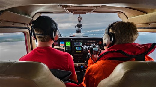 What happens on a 4-hour overwater flight in a small plane