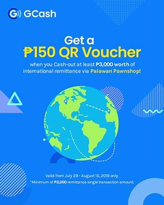 5.4K reactions · 225 shares | Remit and you shall receive! Makakuha ng P150 QR Voucher pag nag Cash-Out ka worth P3,000 or more on international remittance with Palawan Pawnshop! Visit www.gcash.com/cash-out-150 to learn more! Download the GCash App, register, and get verified today, available for all networks! Play Store: bit.ly/GCashAndroid App Store: bit.ly/GCashiOS | GCash | Facebook