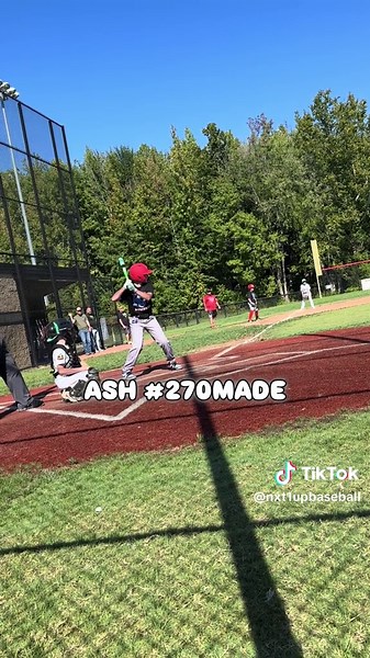 Ash stays hot at the plate! 🔥 Ripped a solid double to center — sling-shotting another rocket off the bat. 🚀⚾️ Kid’s seeing the ball like it’s beach-ball size right now. 👀💪 #NXT1UP #BallPlayer #RocketOffTheBat #270made
