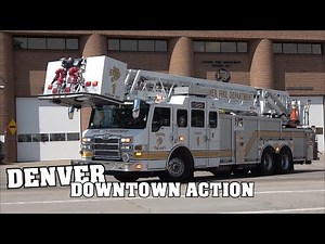 *Blazing Horns & Crazy Sirens!* [DOWNTOWN DENVER] - Fire Department & EMS ACTION!