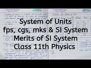 fps, cgs, mks, SI System, Merits of SI system, Chapter 1, Units and Measurements, Class 11 Physics