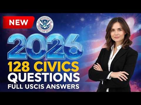 2026 Random 128 Civics Questions/Easy Answers Official US Citizenship Test 2025 Version, Ciudadania