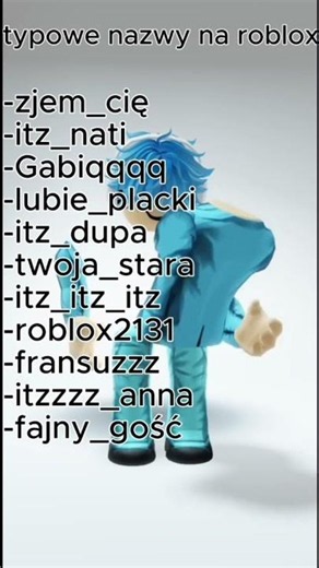 typowe nazwy na roblox