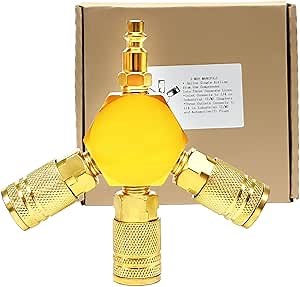 3 Way Hose Splitter 1/4" Air Hose Fittings Air Compressor Attachments Air Hose Quick Connect Tools DD019