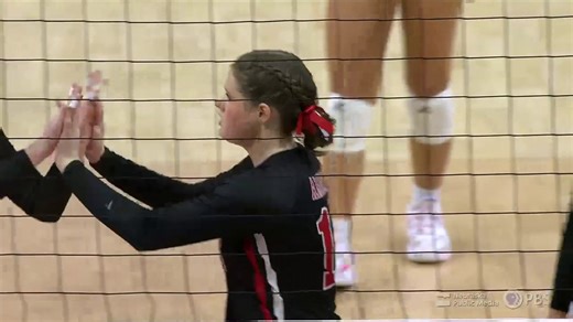 Bronco Libby Mitchell has 12 kills in this match and has blown up the third set | Nebraska Public Media Sports