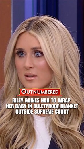 Riley Gaines explains on Outnumbered how she had to wrap her 3-month-old baby in a bulletproof blanket as she spoke outside the U.S. Supreme Court due to the threats against her. Riley Gaines has been a leading voice in the national debate over fairness in women’s sports. | Outnumbered Fox News