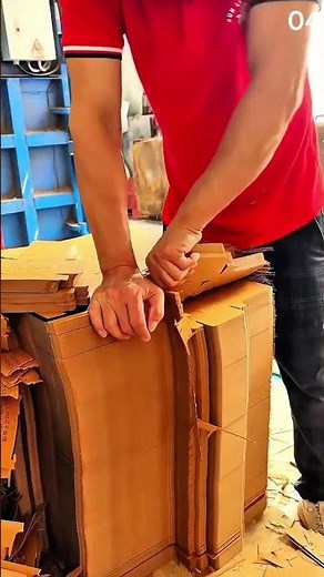 Cardboard boxes folded and stacked for efficient packing