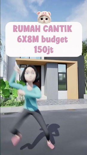 Denah | Fasade | Rumah Cantik Scandinavian 6x8m | 2 Kamar Tidur | Budget 150 Jutaan