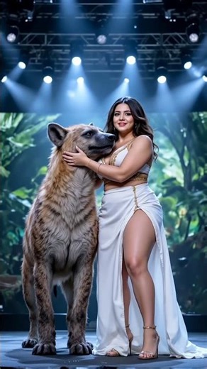 Woman Stuns AGT Judges by Dancing with a Giant Hyena – Must-See Performance! #agt #‪@AiMagic-A‬