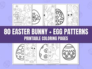 80 Easter Bunny   Egg Patterns Printable Coloring Pages | Preschool & Kindergarten | Easter Coloring Book | Easy Coloring | Printable Pages - Etsy UK
