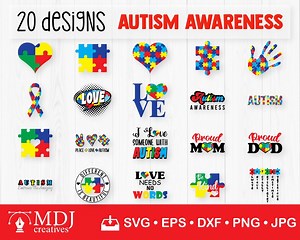 Autism Awareness SVG Bundle: Puzzle Ribbon Clipart (digital Download) - Etsy