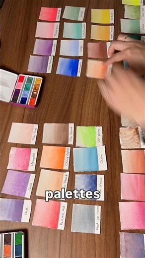 Je me suis préparé deux palettes avec mes aquarelles pour l’été 🎨