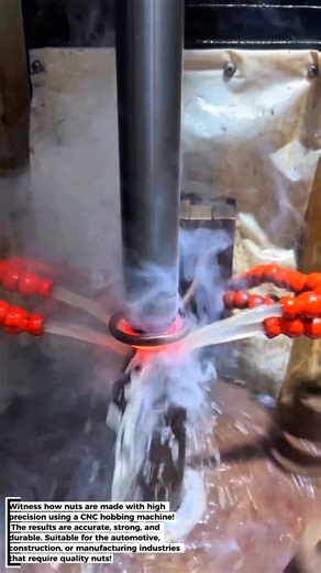 High Precision! 🔩 CNC Hobbing Machine for Quality Nut Production!