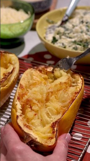 Ricotta and Spinach Stuffed Spaghetti Squash