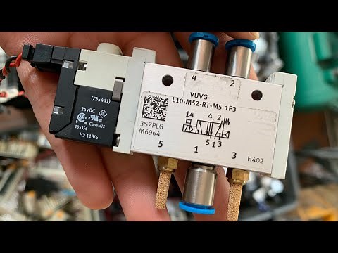 Van điện từ khí nén festo đức, van 5/2 coil 24v nhỏ mà có võ